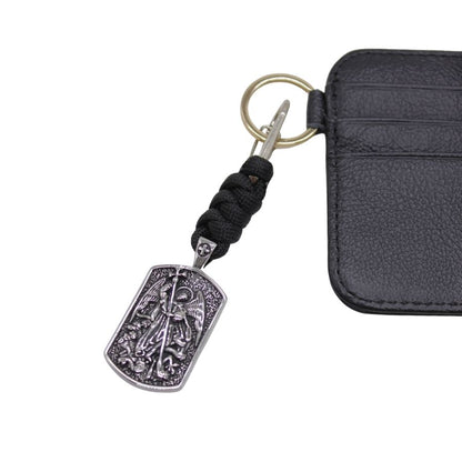 Stainless Steel Catholic St Micheal Pocket Medal Prayer Kit (Rectangle / Silver)