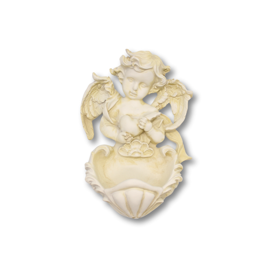 Polystone Angel Font 24cm - White