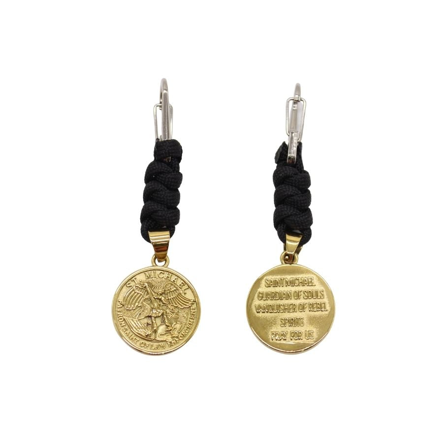 Stainless Steel Catholic St Michael Pocket Medal Prayer Kit  (Round -  Silver/Gold)