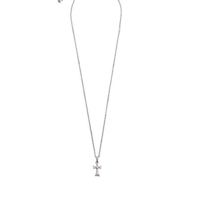 Stainless Steel Cubic Zirconia Diamante Cross /Chain