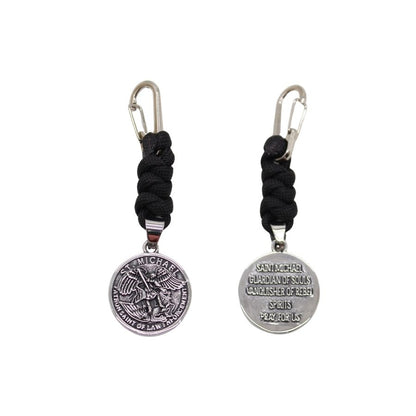 Stainless Steel Catholic St Michael Pocket Medal Prayer Kit  (Round -  Silver/Gold)