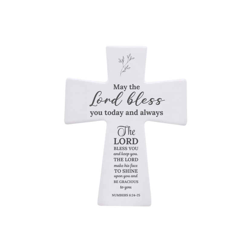 Ceramic Cross - May God bless you today and always