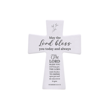 Ceramic Cross - May God bless you today and always
