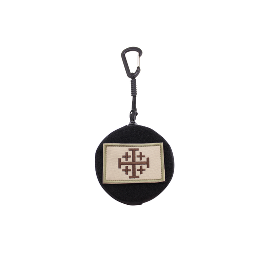 Rosary /Coin Pouch with Jerusalem Cross Velcro patch