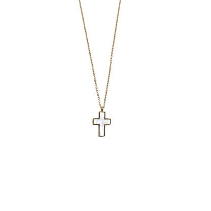 Stainless Steel Gold plated Cubic Zirconia Diamante Cross /Chain