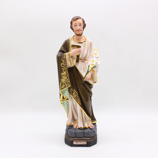 St Joseph Statue - 30cm - gold trim