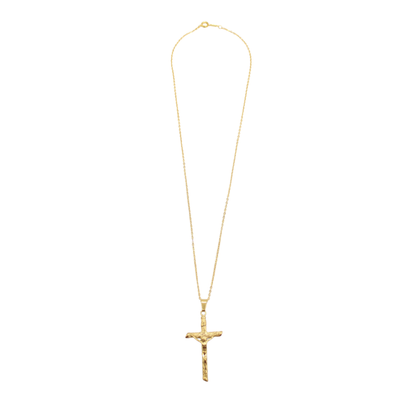 Stainless Steel Papal Crucifix/Chain - Straight (Gold)