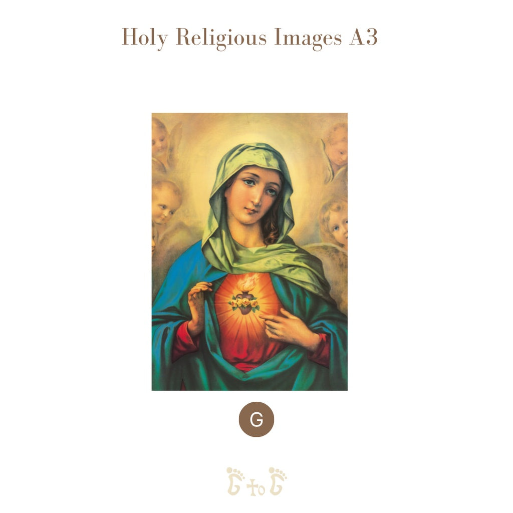 A4 Religious Images of Jesus, Mary, Divine Mercy