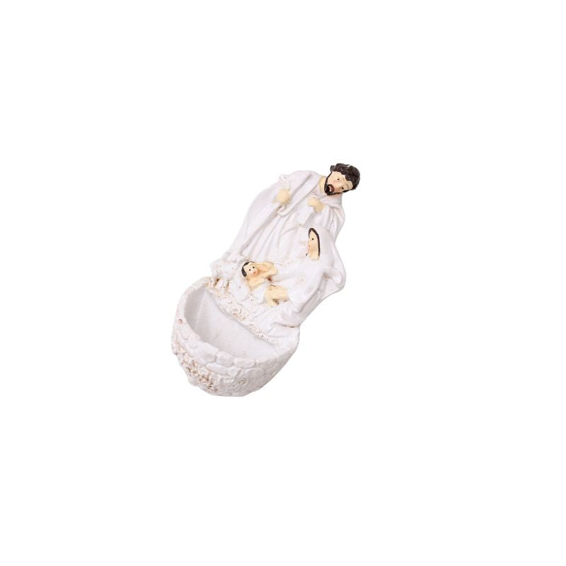 Polystone Holy Family Holy Water Font- White