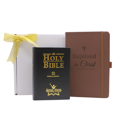 Baptism Set - Good New Bible/Baptised in Christ Notebook (Personalisation Available)