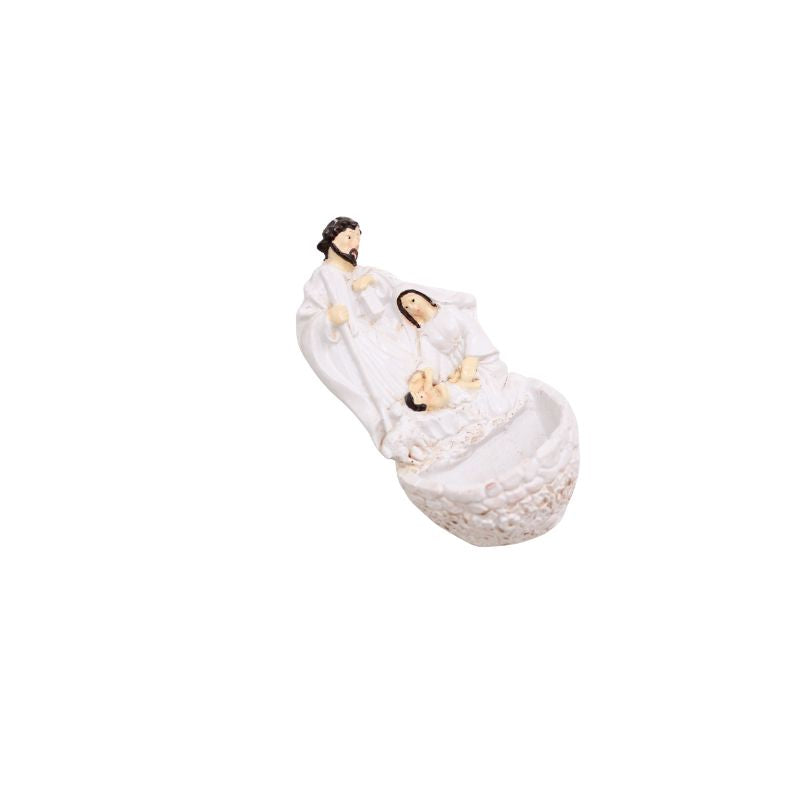 Polystone Holy Family Holy Water Font- White