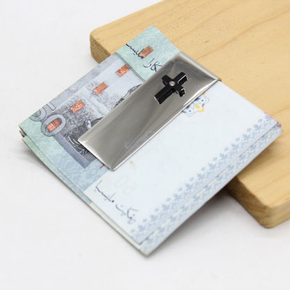 Stainless Steel Money clip with Cross
