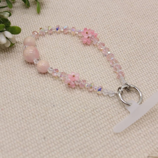 Crystal Pendant Handphone Wrist Chain - Pink