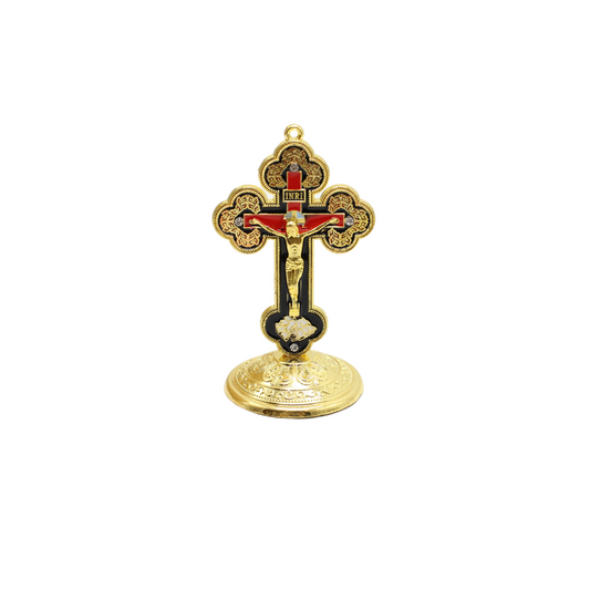 Metal Ornate Table Crucifix -10cm