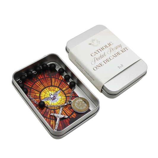Pocket Rosary One Decade Kit - Divine Mercy/Holy Spirit/Guardian Angel/St Michael/St Christopher/St Joseph/Holy Family