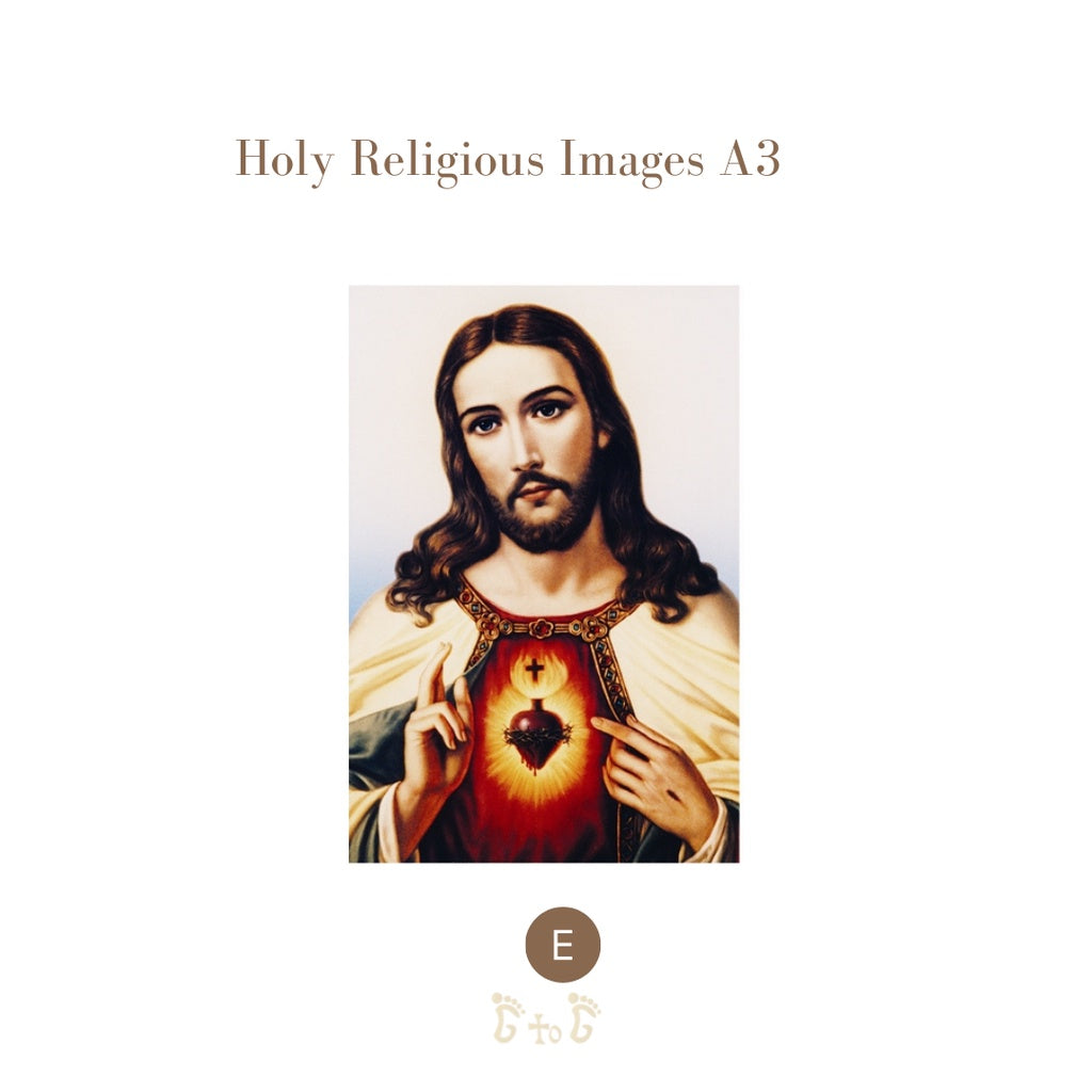 A4 Religious Images of Jesus, Mary, Divine Mercy