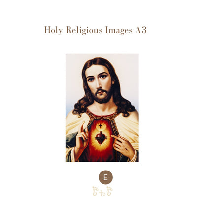 A4 Religious Images of Jesus, Mary, Divine Mercy