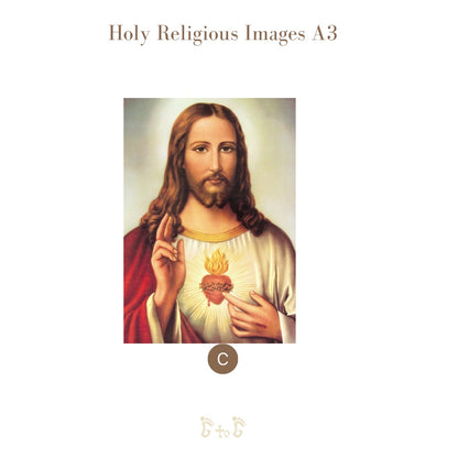 A4 Religious Images of Jesus, Mary, Divine Mercy