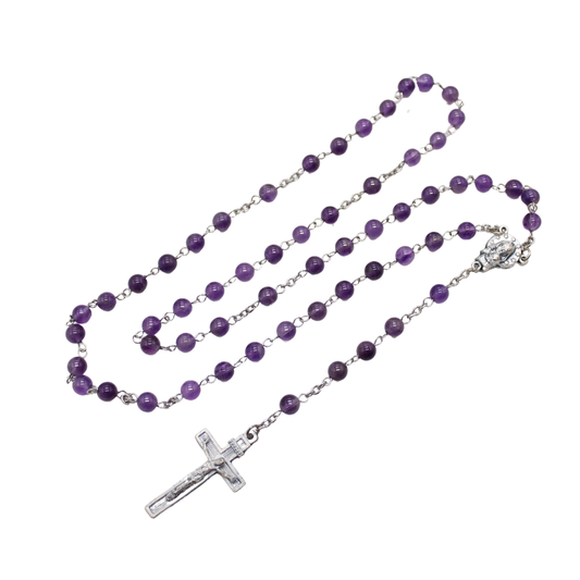 Amethyst  6mm Stone Beads Rosary (Personalisation Available)