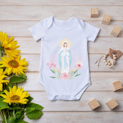 Baby Romper - Mother Mary Blue/Pink (Personalisation Available)