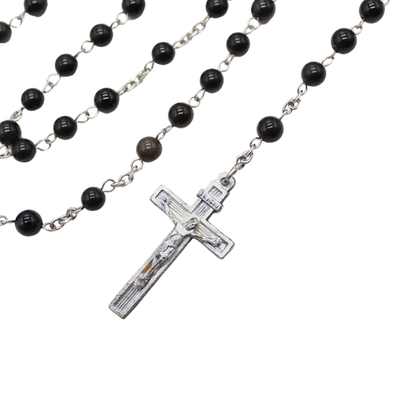 Black Obsidian 6mm Stone Beads Rosary (Personalisation Available)