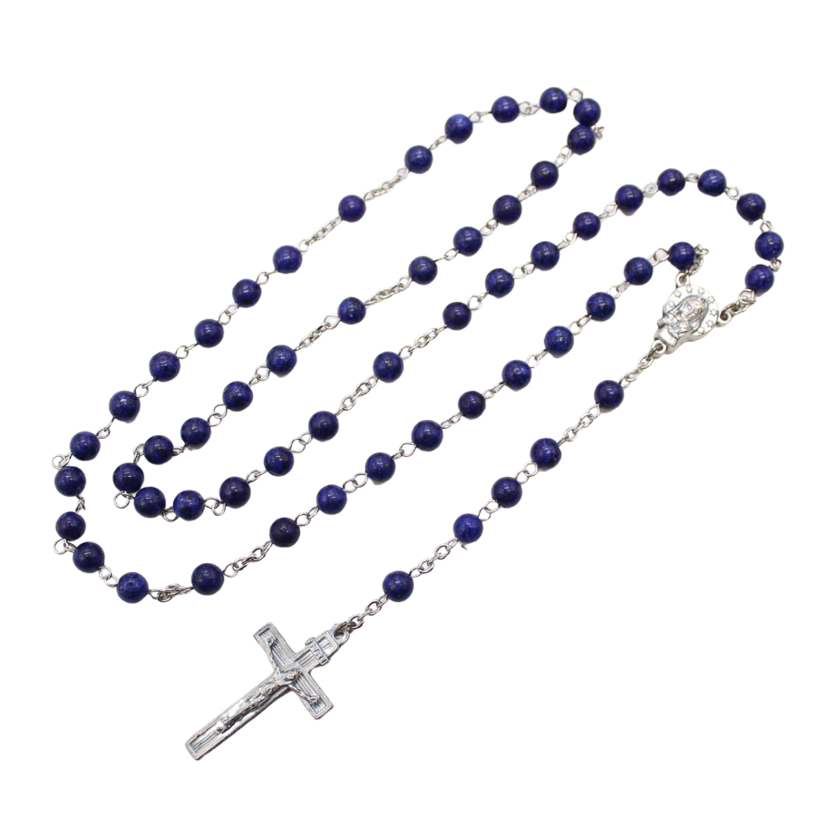 Blue Lapis 6mm Stone Beads Rosary (Personalisation Available)