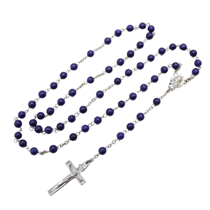 Blue Lapis 6mm Stone Beads Rosary (Personalisation Available)