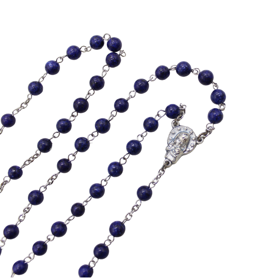 Blue Lapis 6mm Stone Beads Rosary (Personalisation Available)