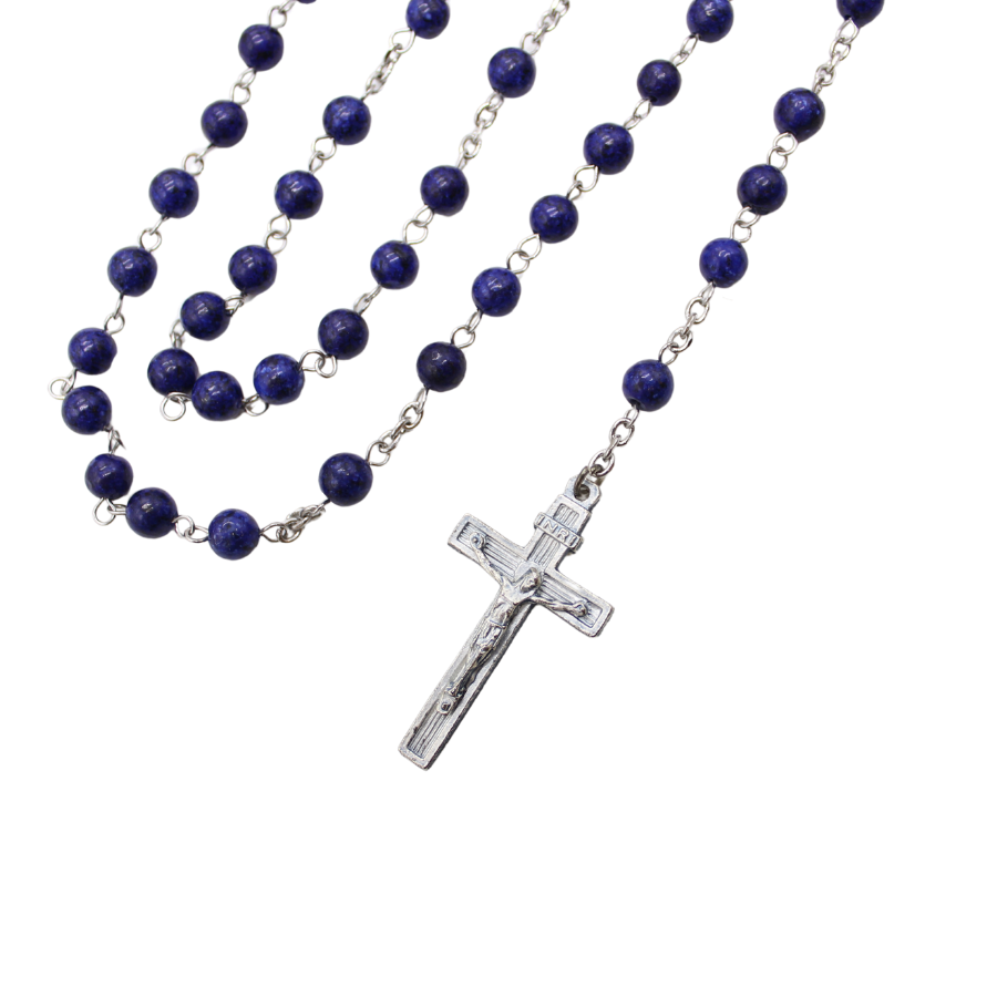 Blue Lapis 6mm Stone Beads Rosary (Personalisation Available)