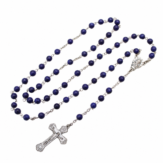 Blue Lapis 6mm Stone Beads Rosary (Personalisation Available)