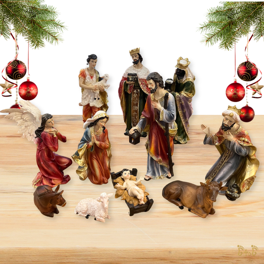 Christmas Polystone Nativity Crib Set 15" (Self Pick up only)
