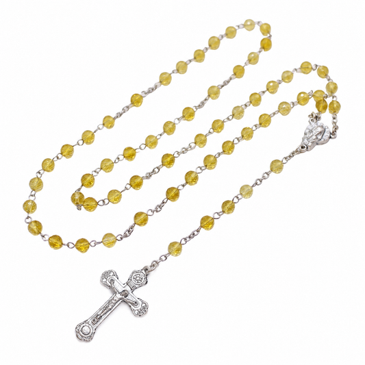 Citrine 6mm Stone Beads Rosary (Personalisation Available)