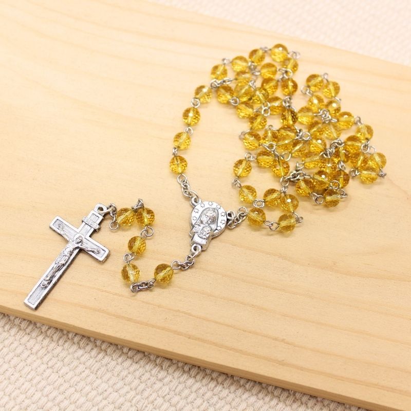 Citrine 6mm Stone Beads Rosary (Personalisation Available)