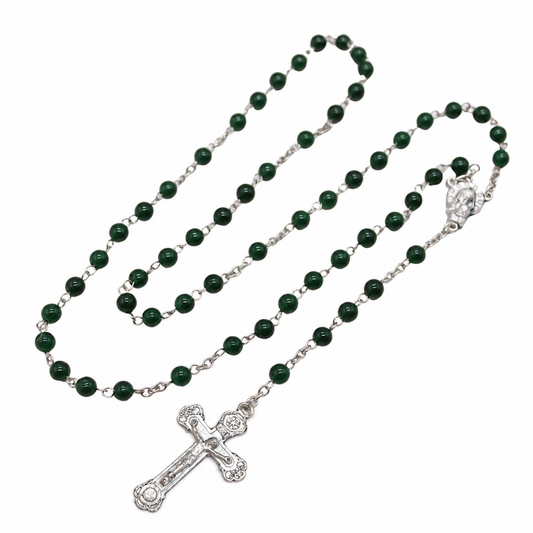 Emerald Chalcedony 6mm Stone Beads Rosary (Personalisation Available)