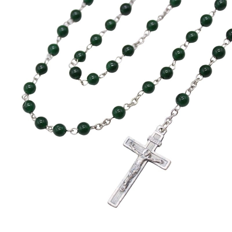 Emerald Chalcedony 6mm Stone Beads Rosary (Personalisation Available)