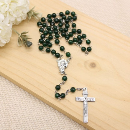 Emerald Chalcedony 6mm Stone Beads Rosary (Personalisation Available)