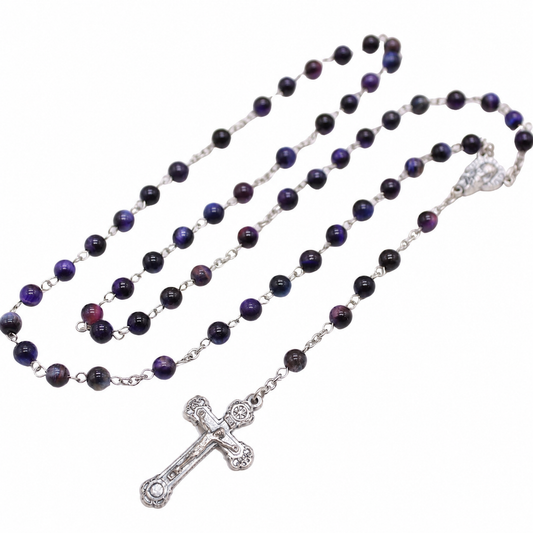 Galaxy Tiger's Eye 6mm Stone Beads Rosary (Personalisation Available)