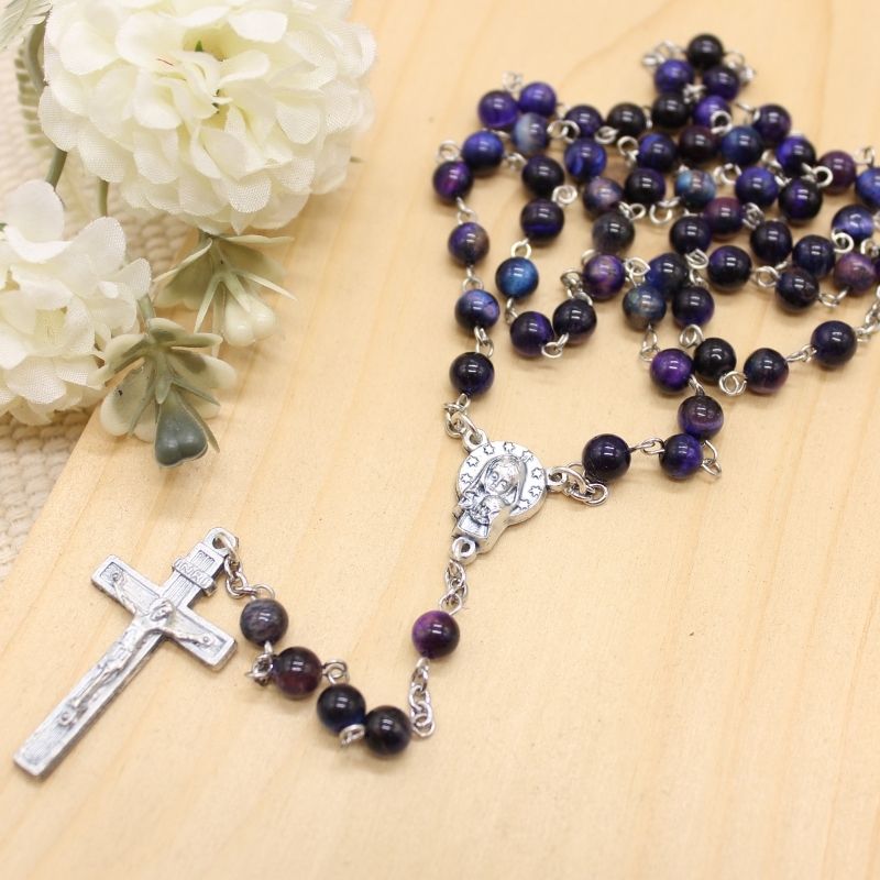 Galaxy Tiger's Eye 6mm Stone Beads Rosary (Personalisation Available)