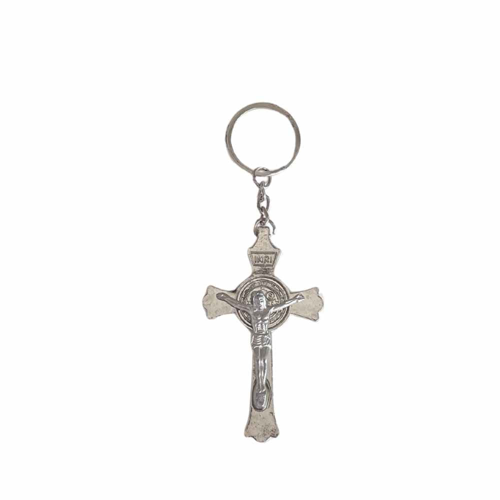 Metal St Benedict Keychain - Black/Blue/Red/Silver