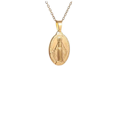 Stainless Steel Miraculous Medal/Chain set (1.8cm/2cm/2.5cm)