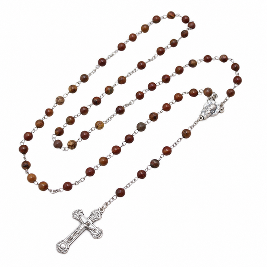 Picasso Agate 6mm Stone Beads Rosary (Personalisation Available)