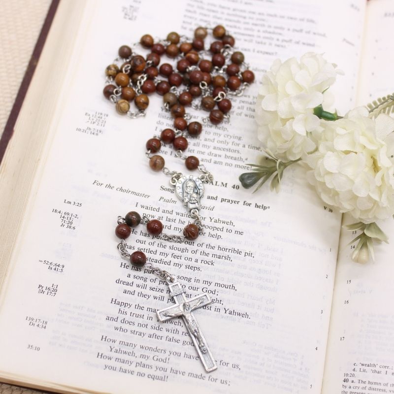 Picasso Agate 6mm Stone Beads Rosary (Personalisation Available)