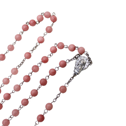 Pink Chalcedony 6mm Stone Beads Rosary (Personalisation Available)