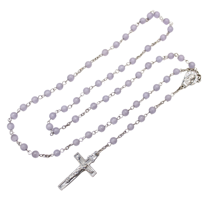 Purple Cat's Eye 6mm Stone Beads Rosary (Personalisation Available)
