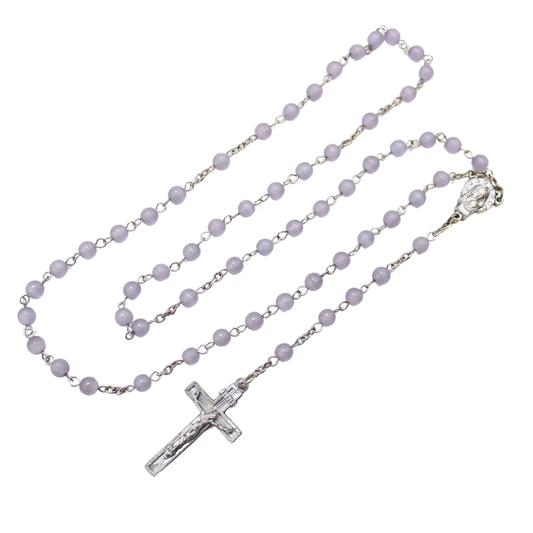 Purple Cat's Eye 6mm Stone Beads Rosary (Personalisation Available)