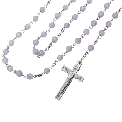 Purple Cat's Eye 6mm Stone Beads Rosary (Personalisation Available)