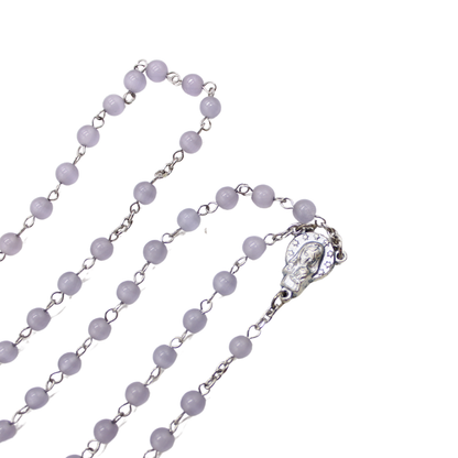 Purple Cat's Eye 6mm Stone Beads Rosary (Personalisation Available)