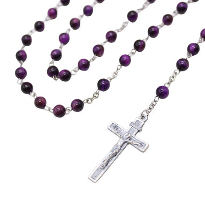 Purple Tiger's Eye 6mm Stone Beads Rosary (Personalisation Available)