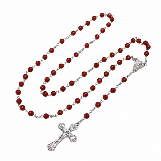 Red Carnelian 6mm Stone Beads Rosary (Personalisation Available)