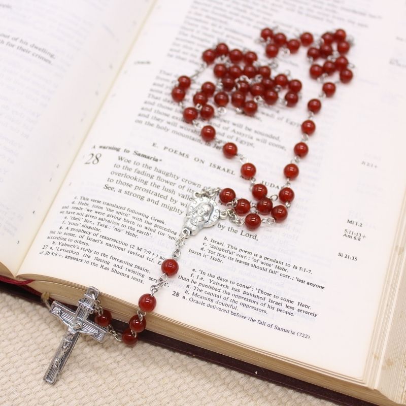 Red Carnelian 6mm Stone Beads Rosary (Personalisation Available)
